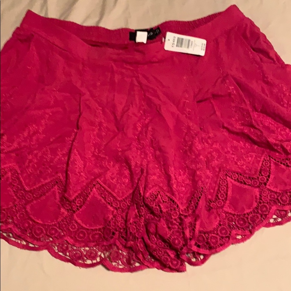 Torrid Hot pink lace shorts